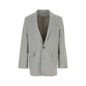Loewe Men Grey Wool Blazer